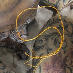 Genuine Leather Necklace Yellow Long Braided,Mink